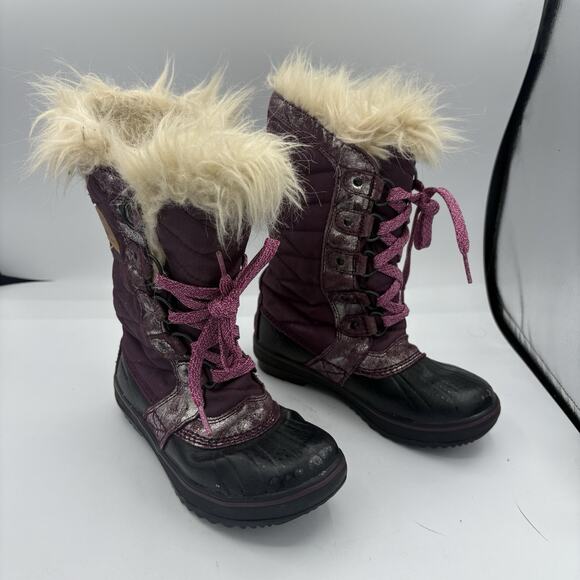 Sorel Other - Sorel Boots Youth Girls Size 1 Tofino II Waterproof Winter Snow Purple Sparkle C